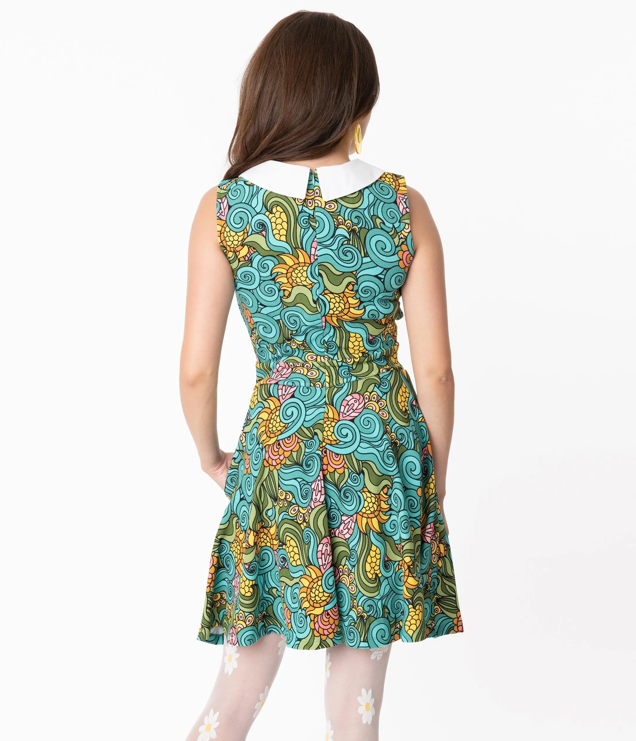 Smak Parlour Groovy Floral Female Forward Fit & Flare Dress