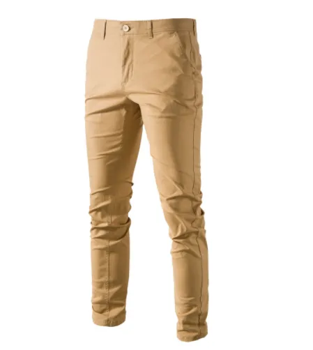 Solid Color Slim Fit Men's Pants