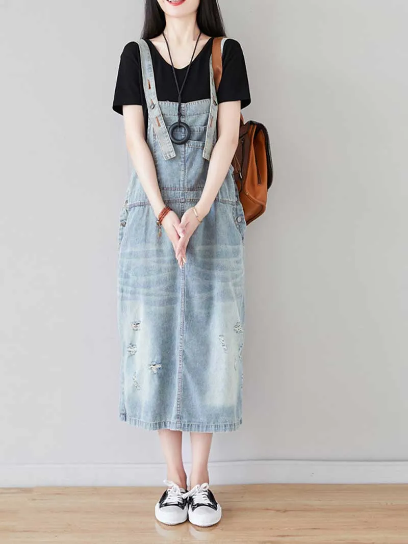 Take My Number Overall Midi Dress