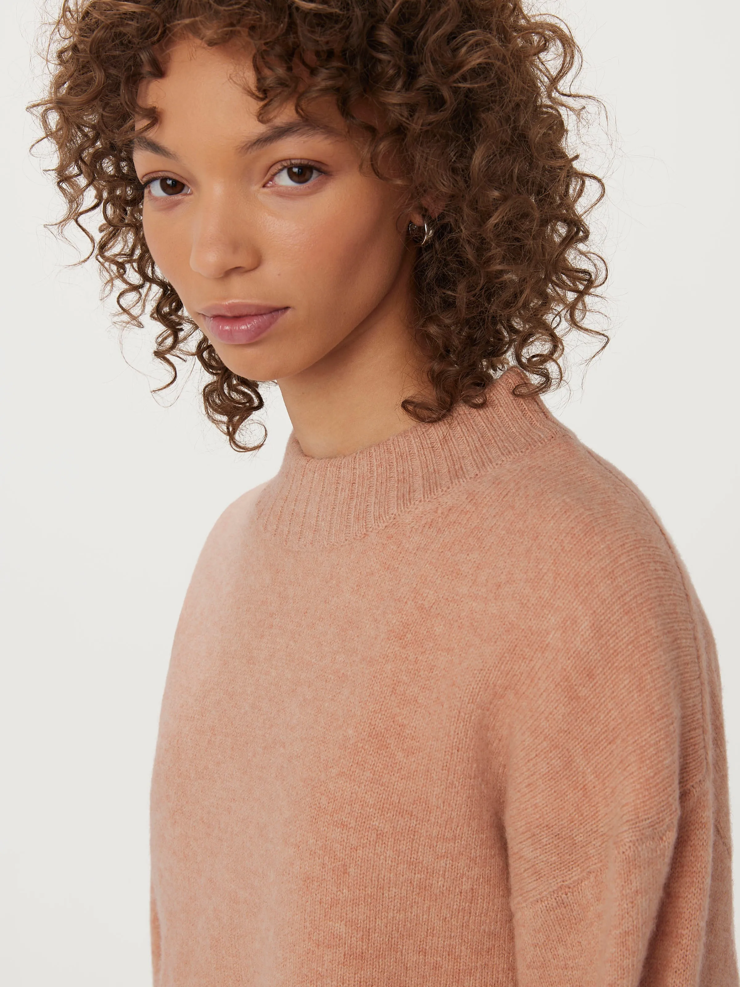 The Yak Wool Crewneck  in Blush Pink