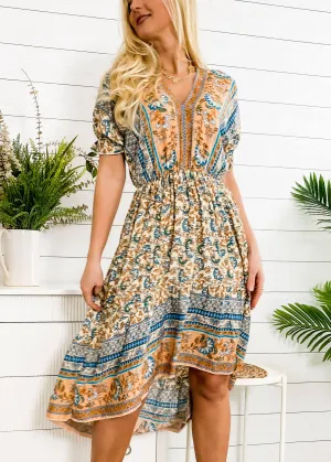 Tie Back High Low Dress