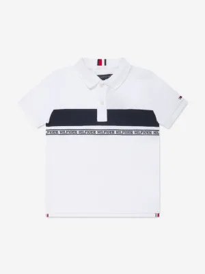 Tommy Hilfiger Boys Tape Polo Shirt in White