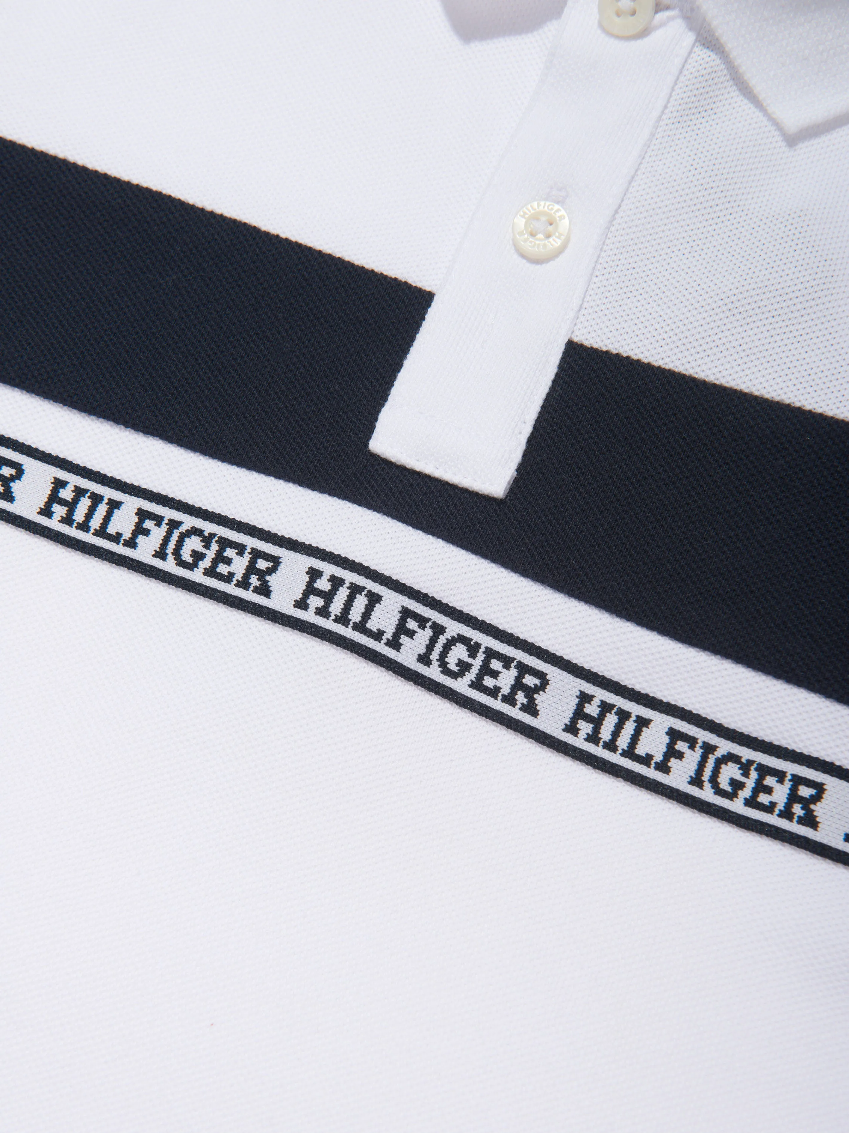 Tommy Hilfiger Boys Tape Polo Shirt in White