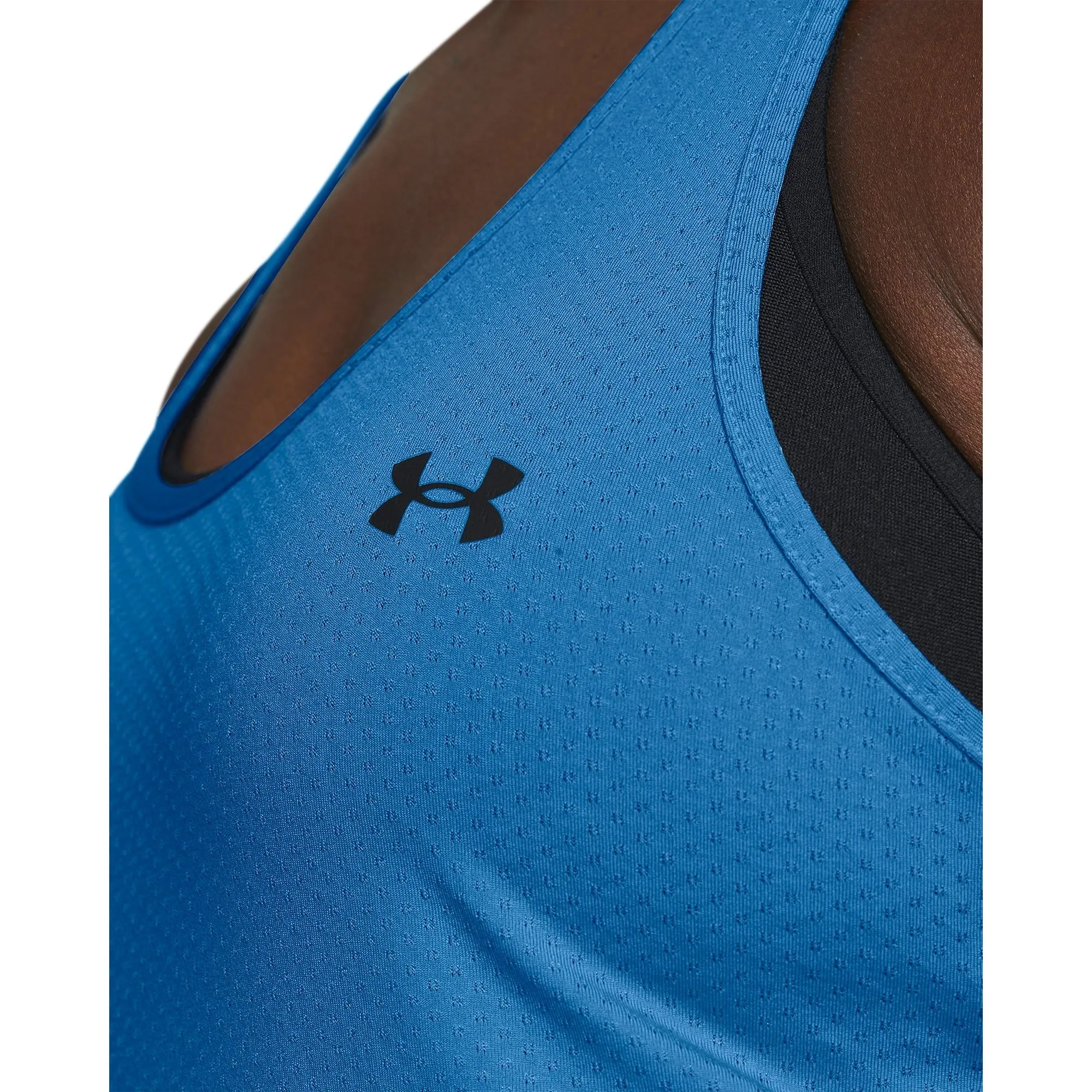 Under Armour HeatGear Racer Womens Training Vest Tank Top - Blue