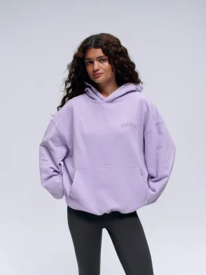 Varsity Oversized Hoodie - Lilac Purple