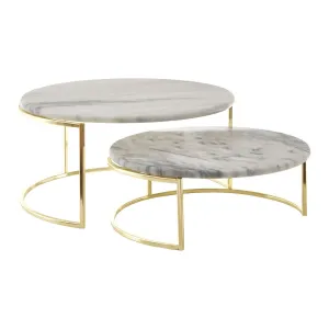 White & Gold Marble Cake Stand (Set of 2)