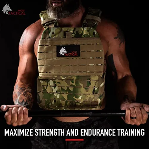 WOLF TACTICAL Adjustable Weighted Vest – WODs, Strength and Endurance Training, Fitness Workouts, Running