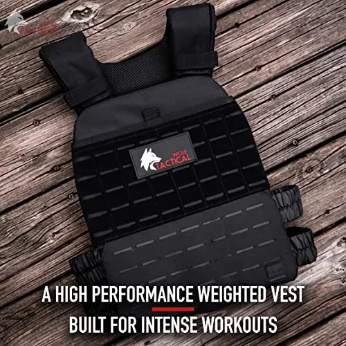 WOLF TACTICAL Adjustable Weighted Vest – WODs, Strength and Endurance Training, Fitness Workouts, Running