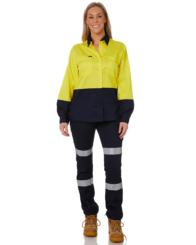 Women's Taped Cotton Cargo Pants - Navy